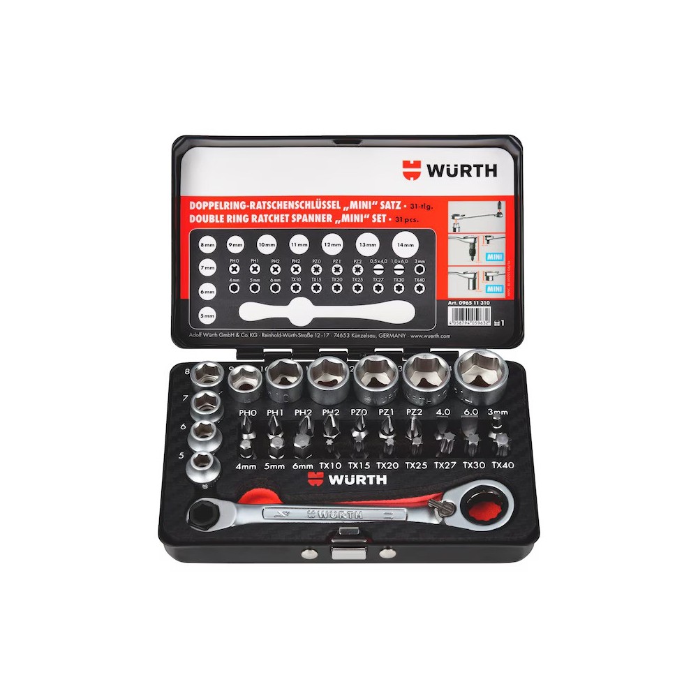 Würth Cırcırlı yıldız anahtar ürün gamı Mini