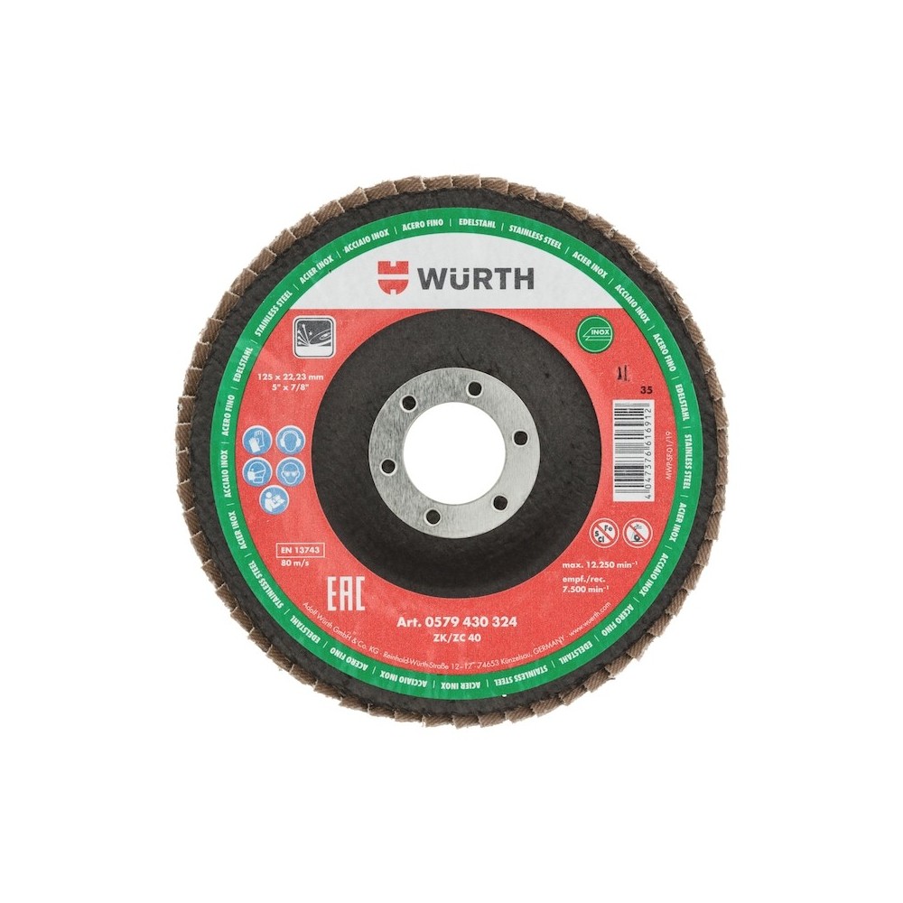Würth Paslanmaz Çelik için Flap Disk