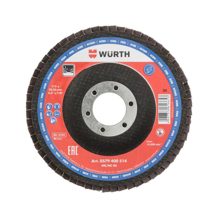 Würth Çelik için Segmentli Flap Disk