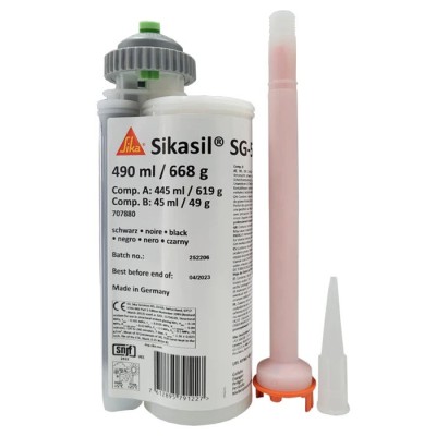 Sikasil SG-500 Yüksek Performanslı İki Bileşenli Cam Yapıştırma Silikonu 490 ml 1 Koli8 adet
